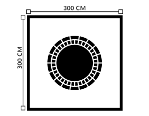 Diagrama de carpa 3 metros x 3 metros 