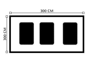 Diagrama de carpa 6 metros x 6 metros